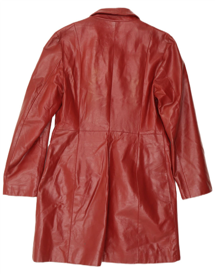 Vintage Damen Ledermantel IT 48 XL Kastanienbraun