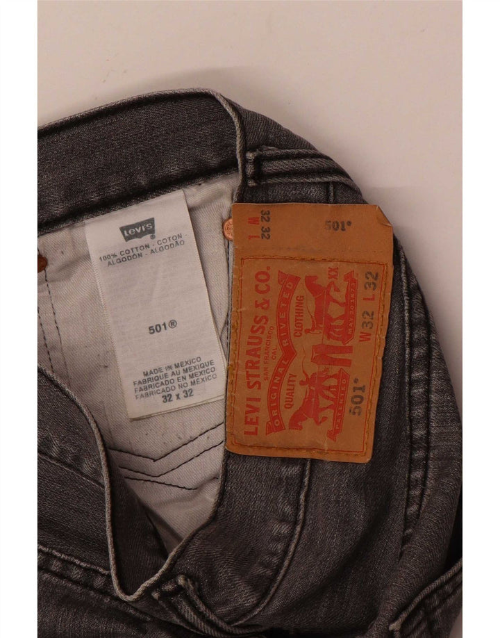 Levi's Herren 501 Straight Jeans W32 L32 Graue Baumwolle