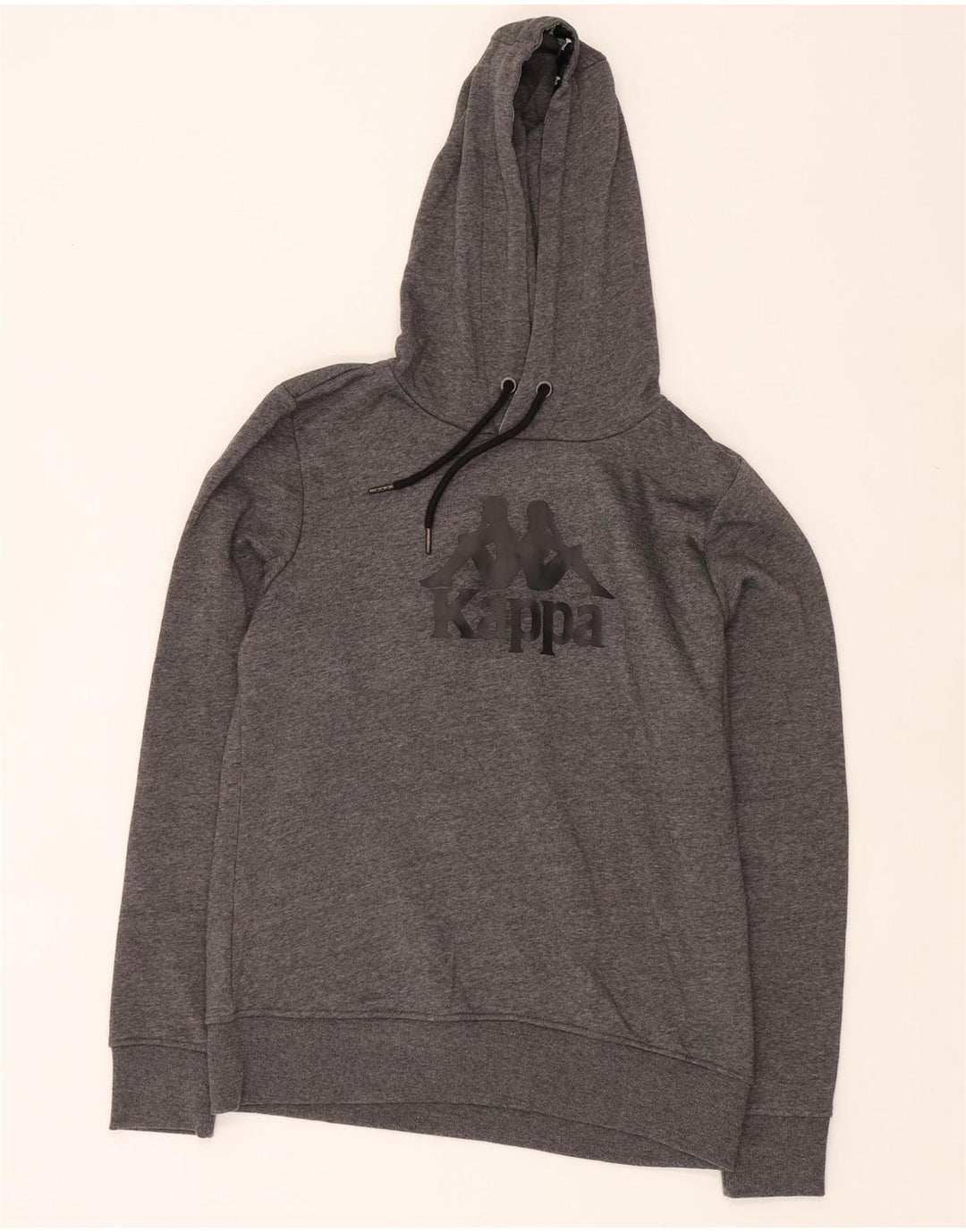KAPPA Womens Graphic Hoodie Jumper UK 16 Large Grey Polyester Vintage Kappa and Second-Hand Kappa from Messina Hembry 