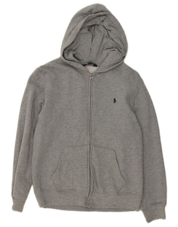 Polo Ralph Lauren Jungen-Kapuzenpullover mit Reißverschluss, 14–15 Jahre, groß, grau gefleckt