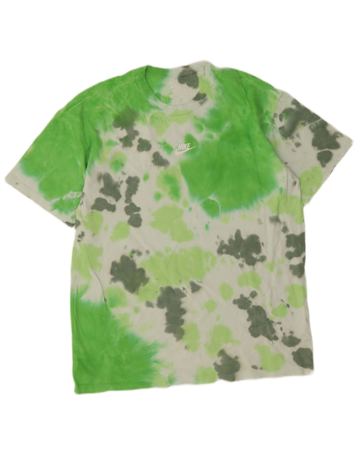Nike Herren-T-Shirt aus mittelgrüner Batik-Baumwolle