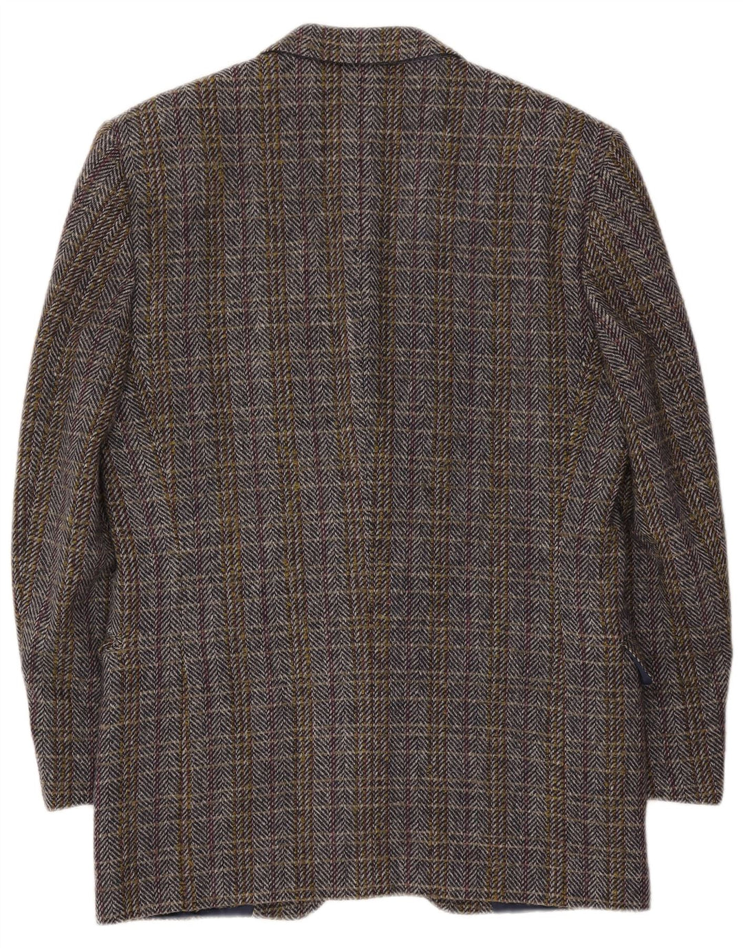 Vintage Herren Blazer Jacke IT 50 Große mehrfarbige Fischgrätenwolle