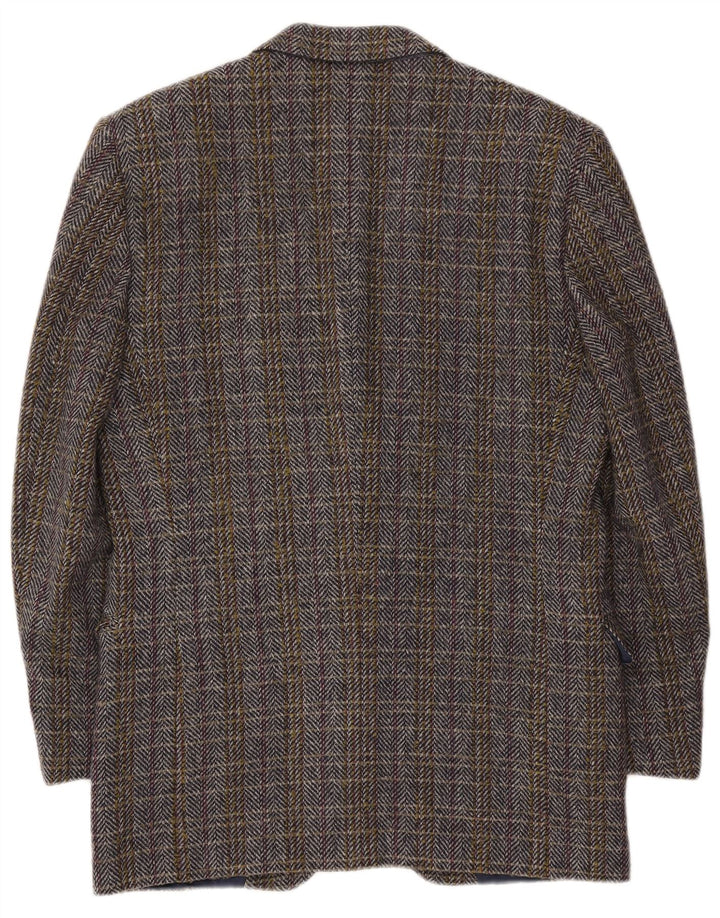 Vintage Herren Blazer Jacke IT 50 Große mehrfarbige Fischgrätenwolle