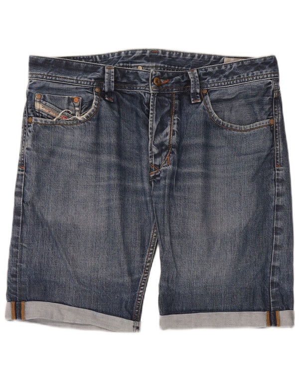 Diesel Mens Denim Shorts W34 Large Blue Cotton
