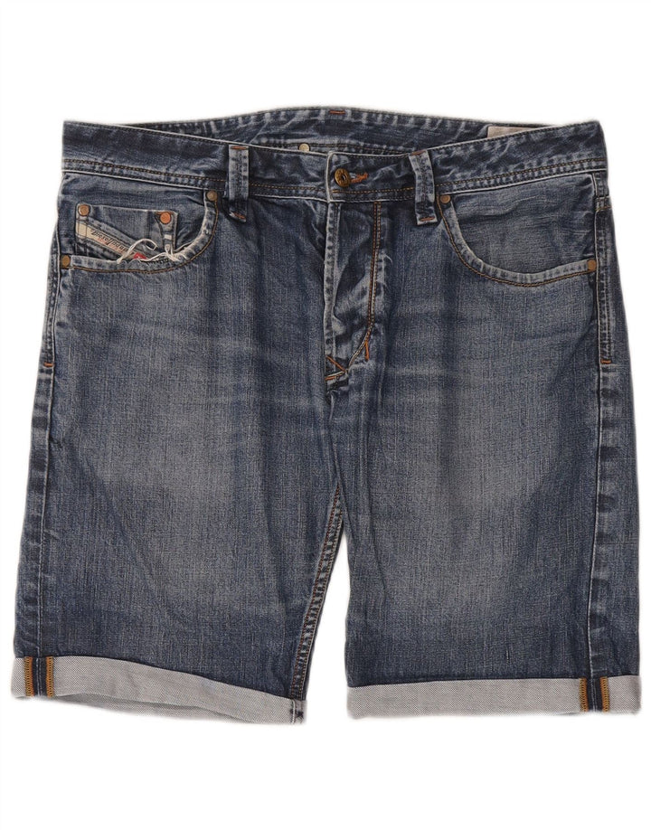 Diesel Herren-Jeansshorts W34, große blaue Baumwolle