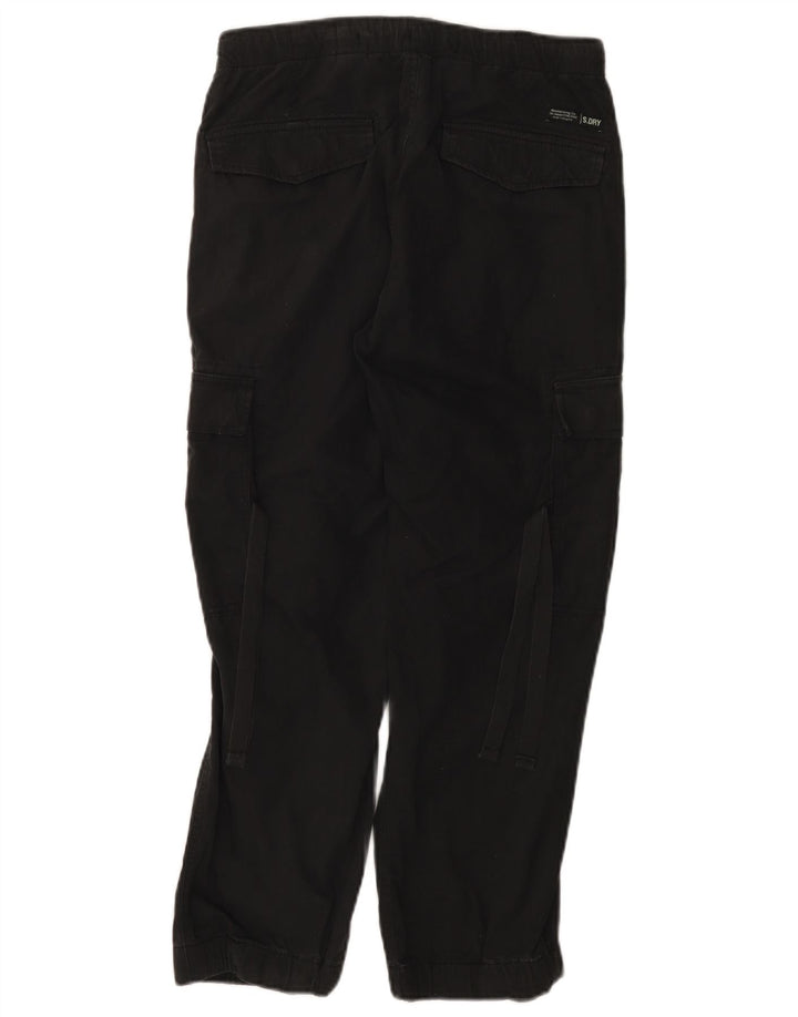 Superdry Damen Gerade Cargohose W26 L25 Schwarz Baumwolle