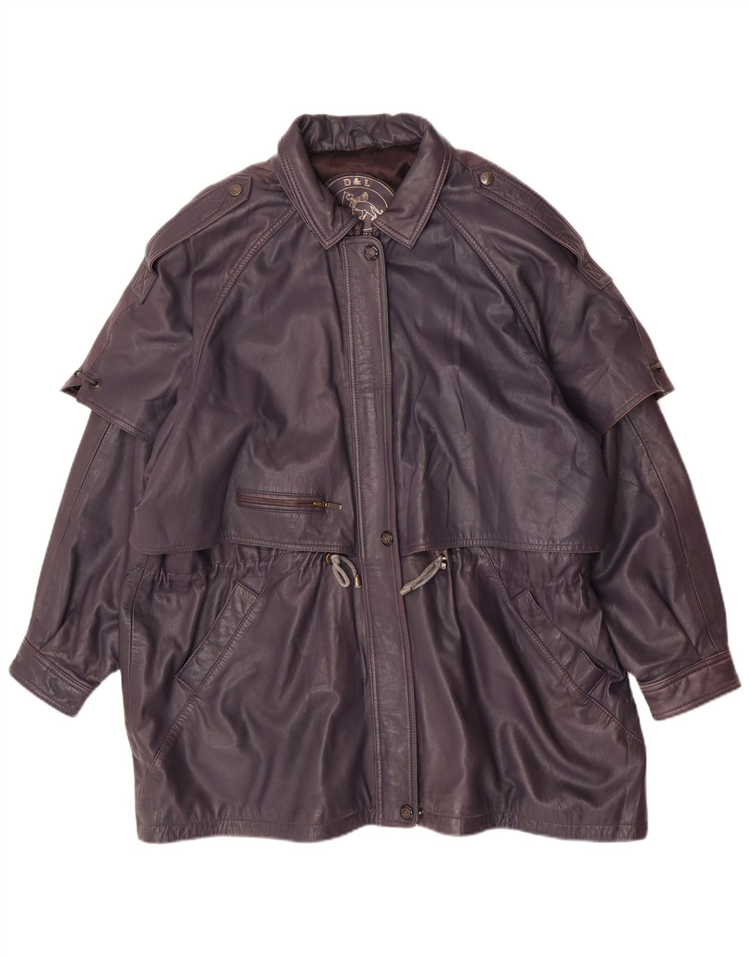 Vintage Damen Ledermantel UK 20 2XL Lila