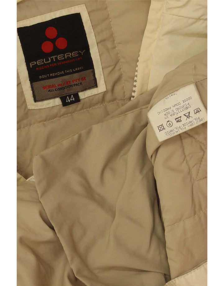 PEUTEREY Damen Wattierte Jacke IT 44 Medium Off White Polyamid
