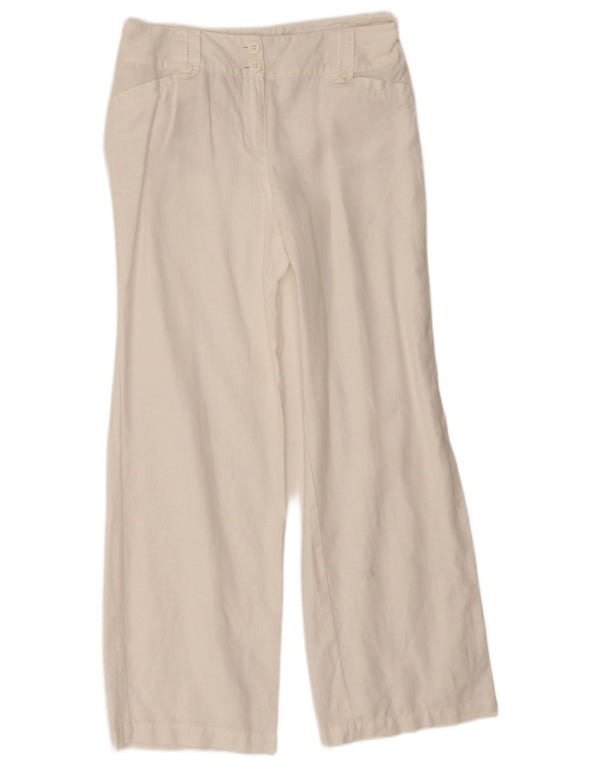Monsoon Damen Bootcut Freizeithose UK 10 Small W28 L28 Weißes Leinen