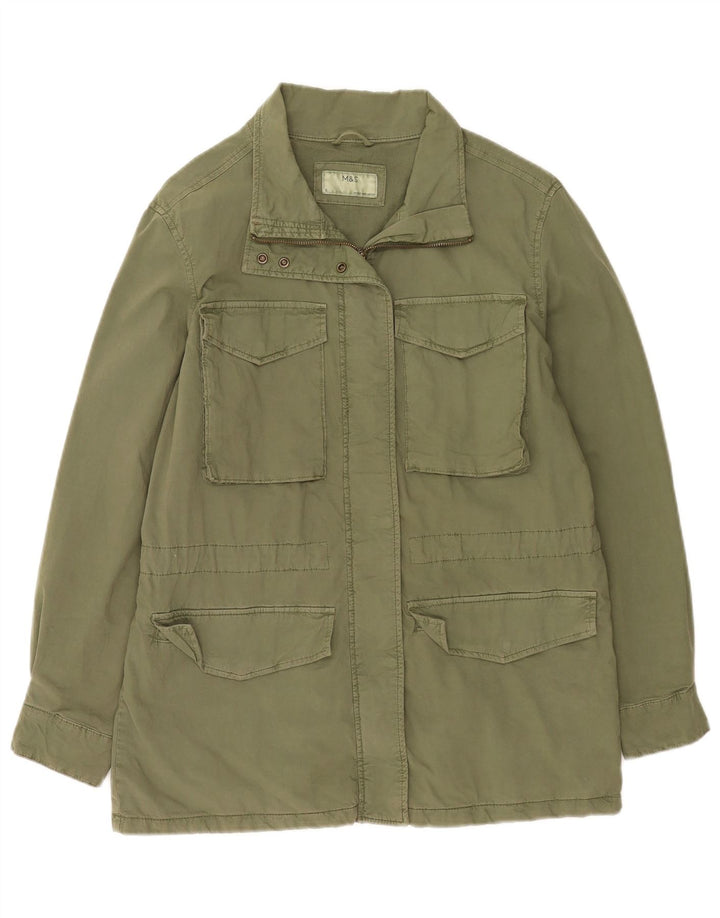Marks & Spencer – Übergroße Utility-Jacke für Damen, UK 8, Größe S, grüne Baumwolle
