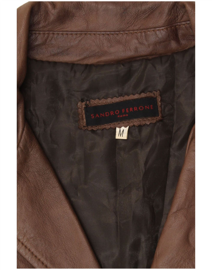 Sandro Ferrone Damen Ledermantel UK 12 Mittelbraunes Leder