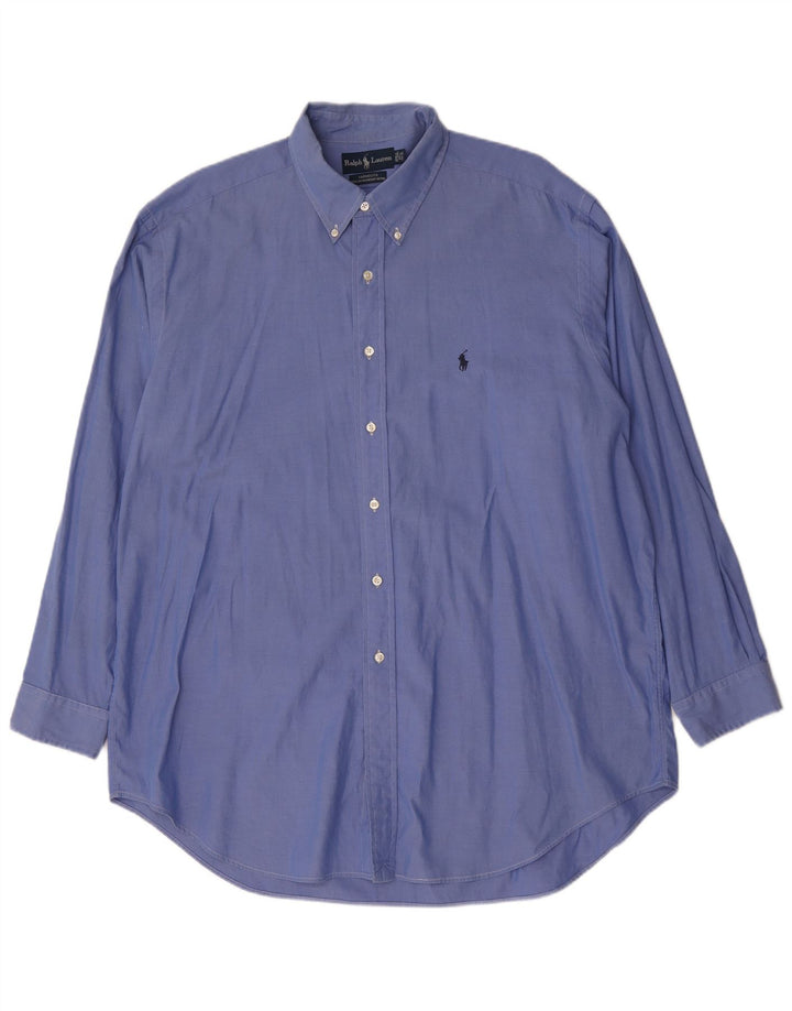 Ralph Lauren Herrenhemd, Größe 17 1/2 XL, blaue Baumwolle