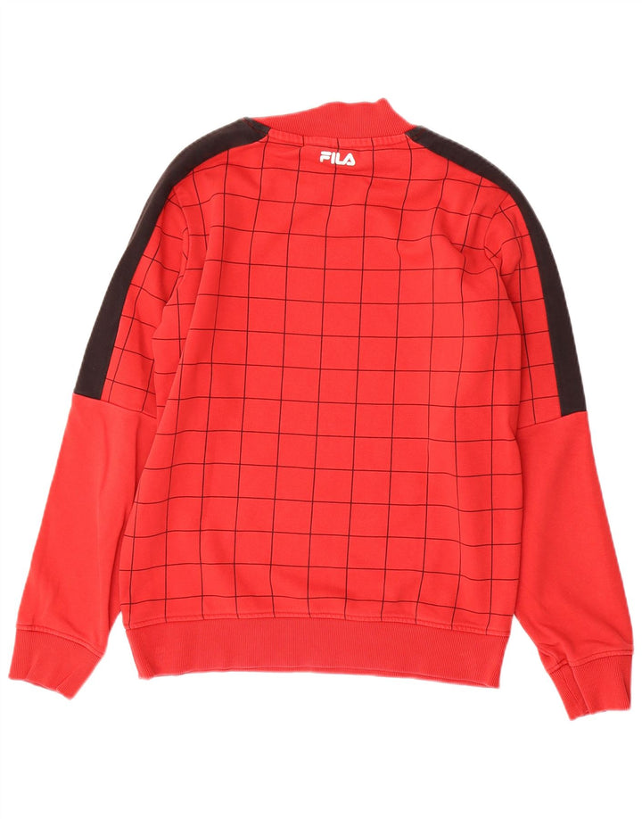 FILA Jungen-Sweatshirt mit Grafik, 13–14 Jahre, rotes Farbblockdesign