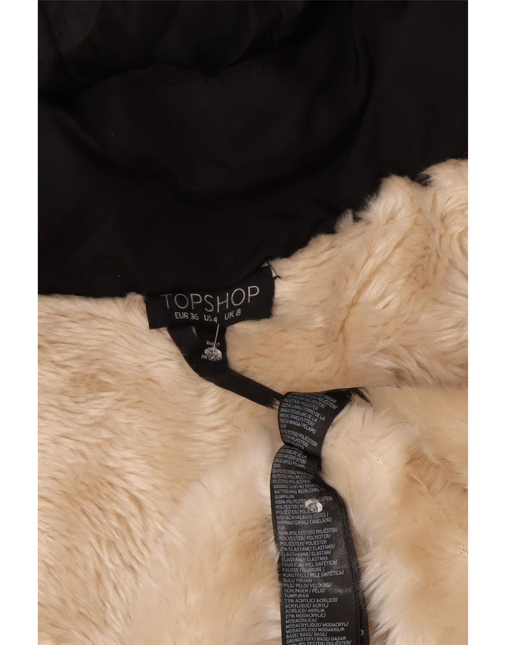 Topshop Damen-Kapuzen-Übergröße, gepolsterte Jacke, Größe S, Schwarz, Polyester