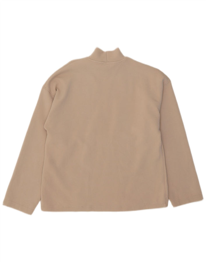 Zara Herren-Oberteil, langärmelig, klein, Beige, Baumwolle