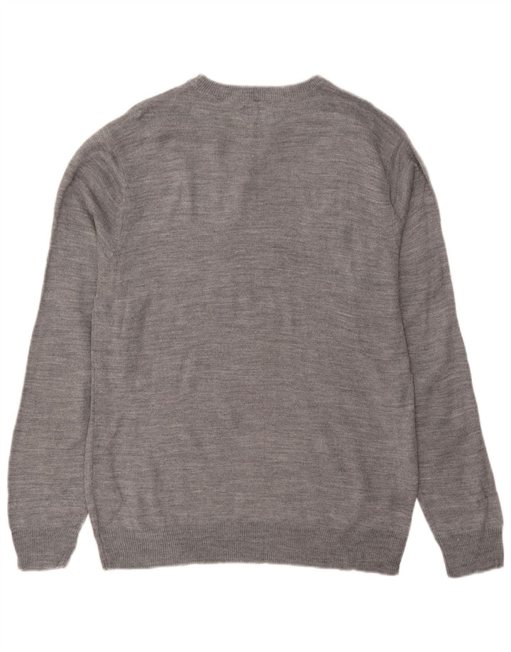 Pierre Cardin Herren-Pullover mit Rundhalsausschnitt, großes graues Acryl