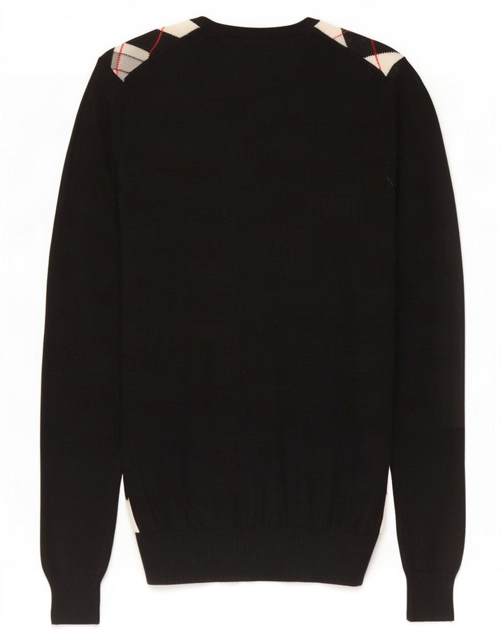Lacoste Damen-Pullover mit V-Ausschnitt, Größe 40, mittelschwarz, Argyle/Diamant