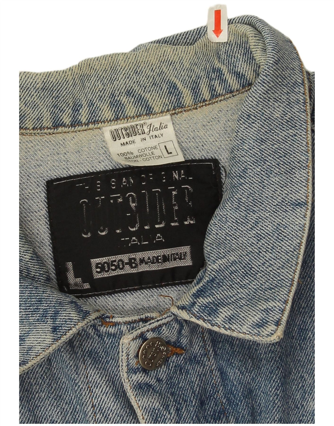 Outsider Herren-Jeansjacke, UK 40, große blaue Baumwolle