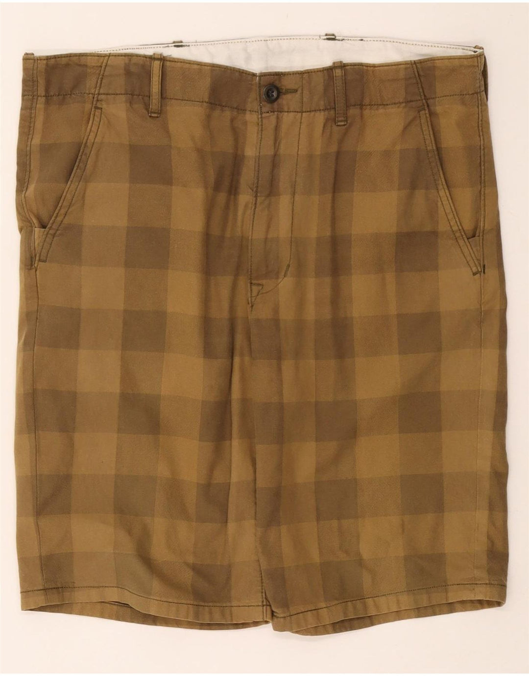 LEVI'S Herren Chino-Shorts W33 Medium Khaki Gingham Cotton