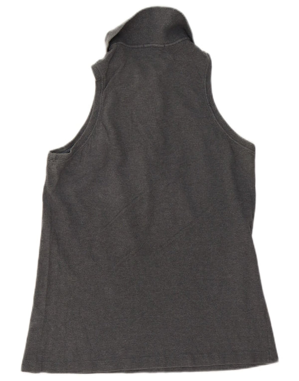 Sergio Tacchini Damen ärmelloses Poloshirt UK 10 Small Grau Baumwolle