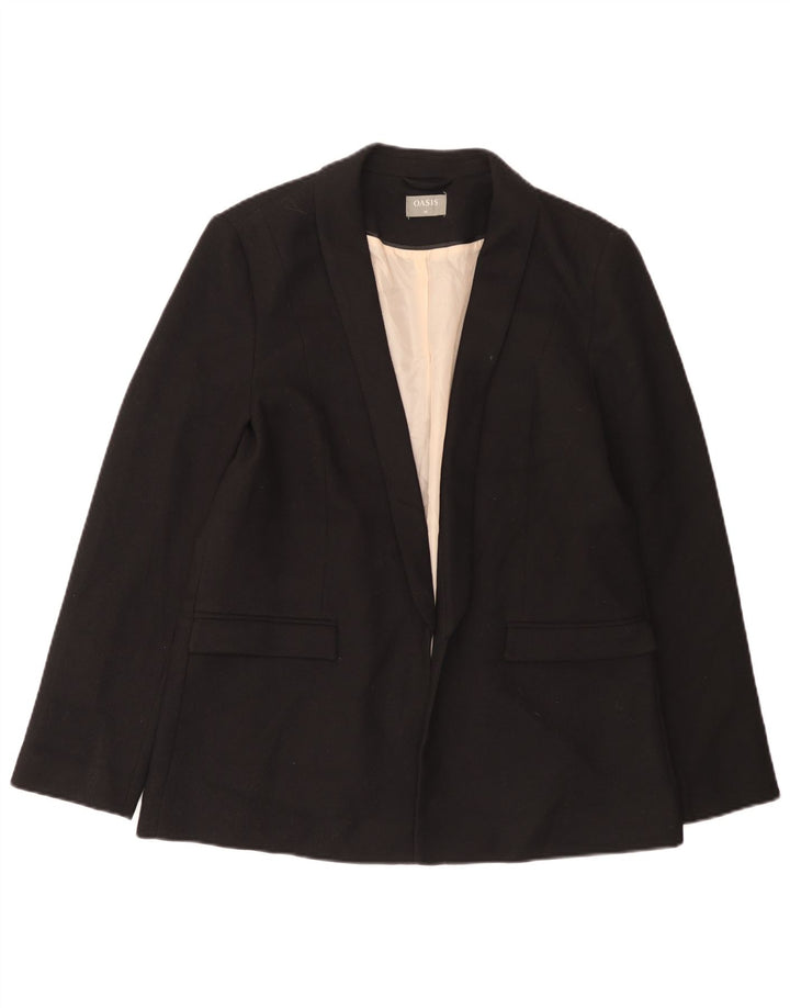 Oasis Damen-Blazerjacke mit 1 Knopf, UK 16, Größe L, Schwarz, Polyester