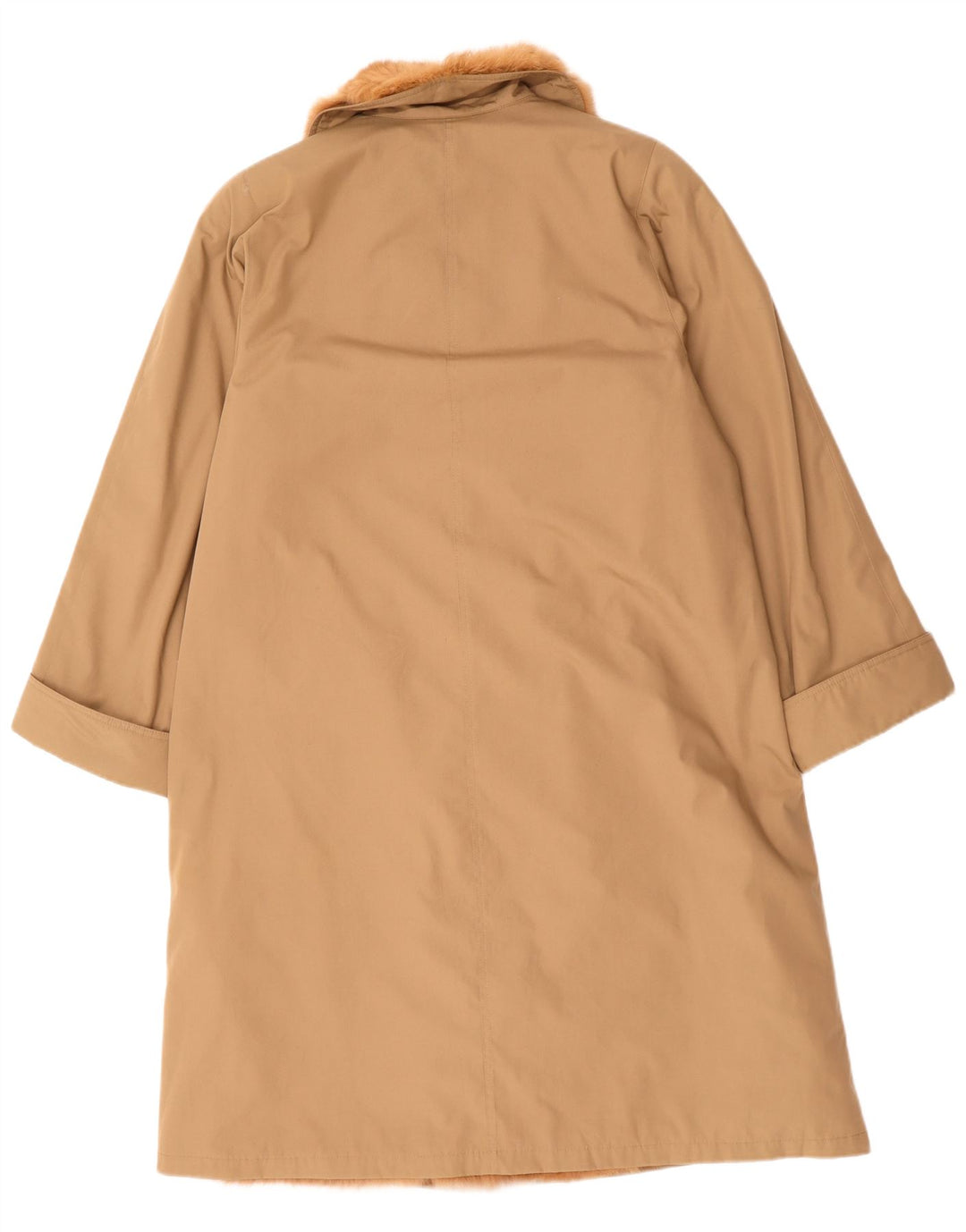 Vintage Damen Sherpa Overcoat UK 14 Groß Beige Polyester