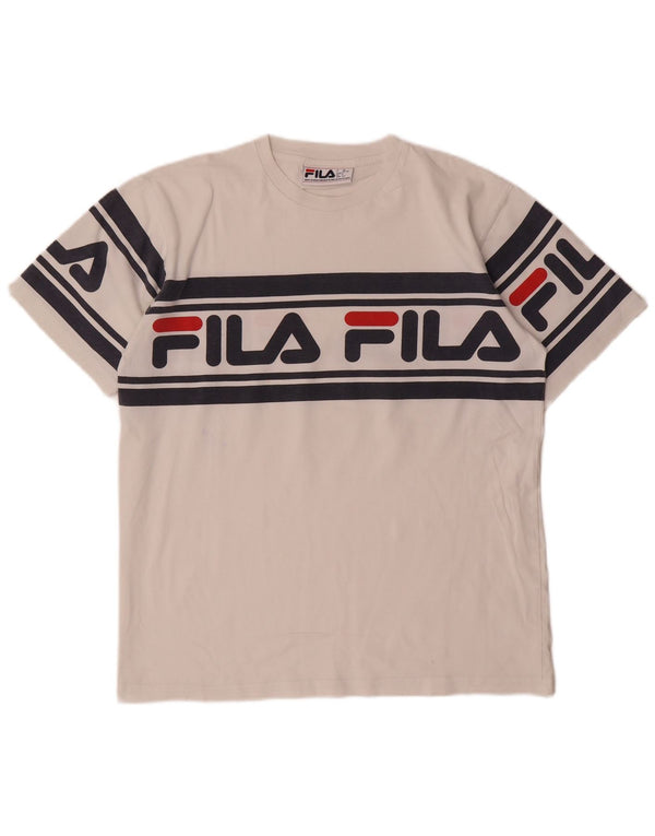 Fila Herren T-Shirt mit Grafik, Größe S, Weiß