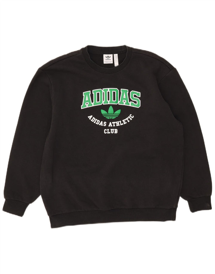 Adidas Herren Graphic Oversized Sweatshirt Pullover 2XS Schwarz Baumwolle
