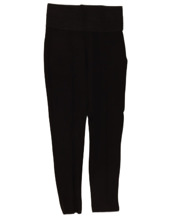 Zara Damen Crop Leggings UK 12 Medium Schwarz Polyester