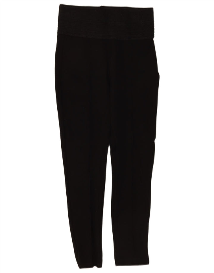 Zara Damen Crop Leggings UK 12 Medium Schwarz Polyester