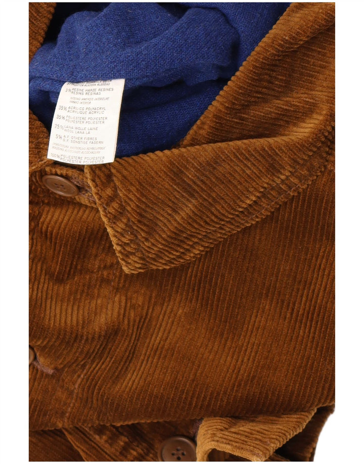 Benetton Herren Cordjacke UK 38 Medium Khaki Baumwolle