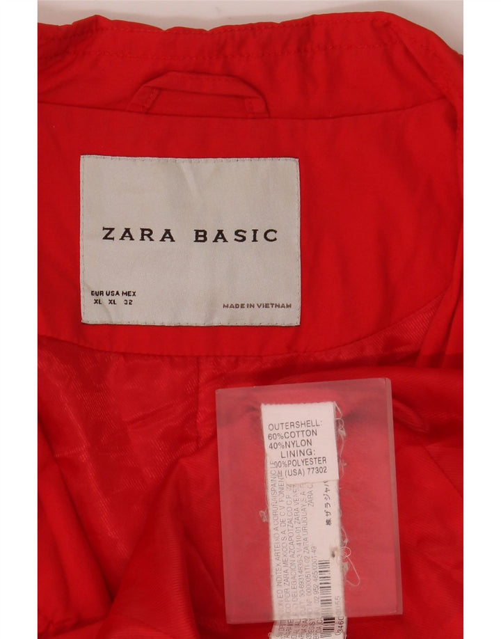 Zara Damen Militärjacke UK 18 XL Rote Baumwolle