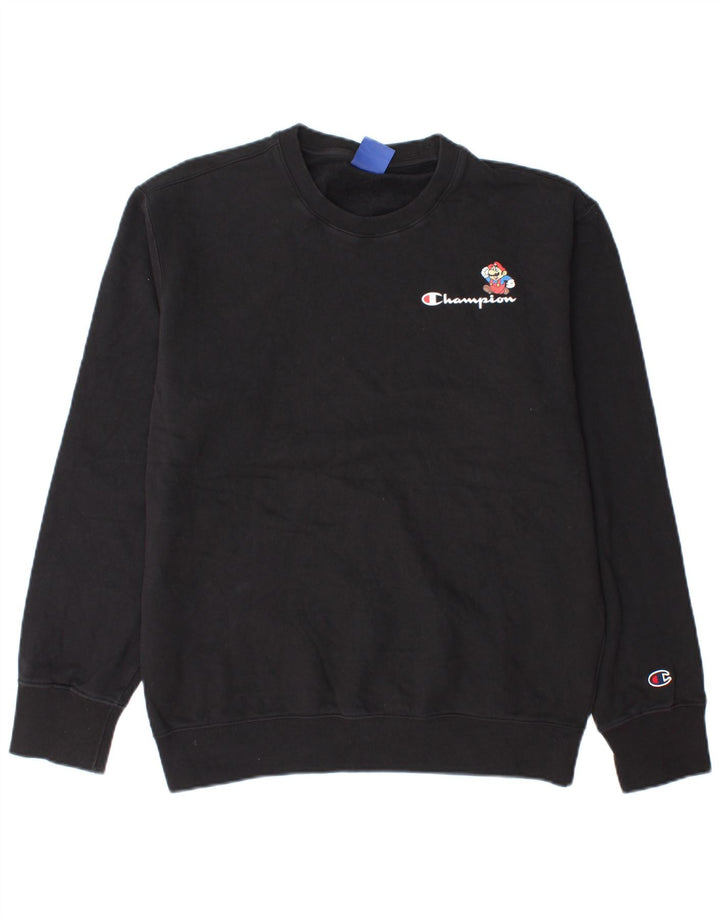 Champion Herren-Sweatshirt mit Grafik, groß, aus schwarzer Baumwolle