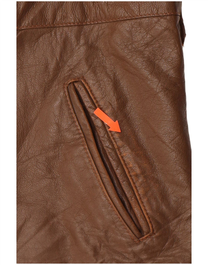 VINTAGE Herren Lederjacke IT 52 XL Braun