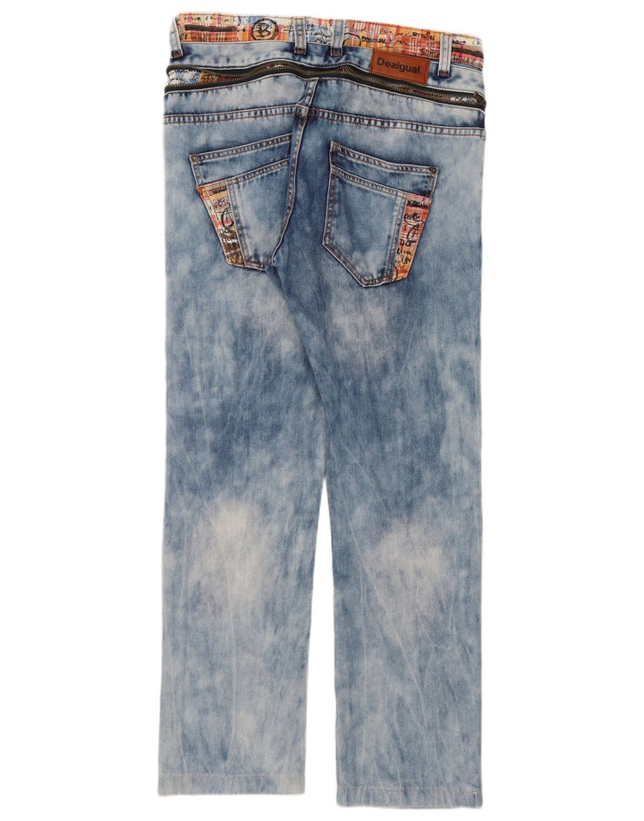 Desigual Herren Straight Jeans W32 L30 Blaue Baumwolle