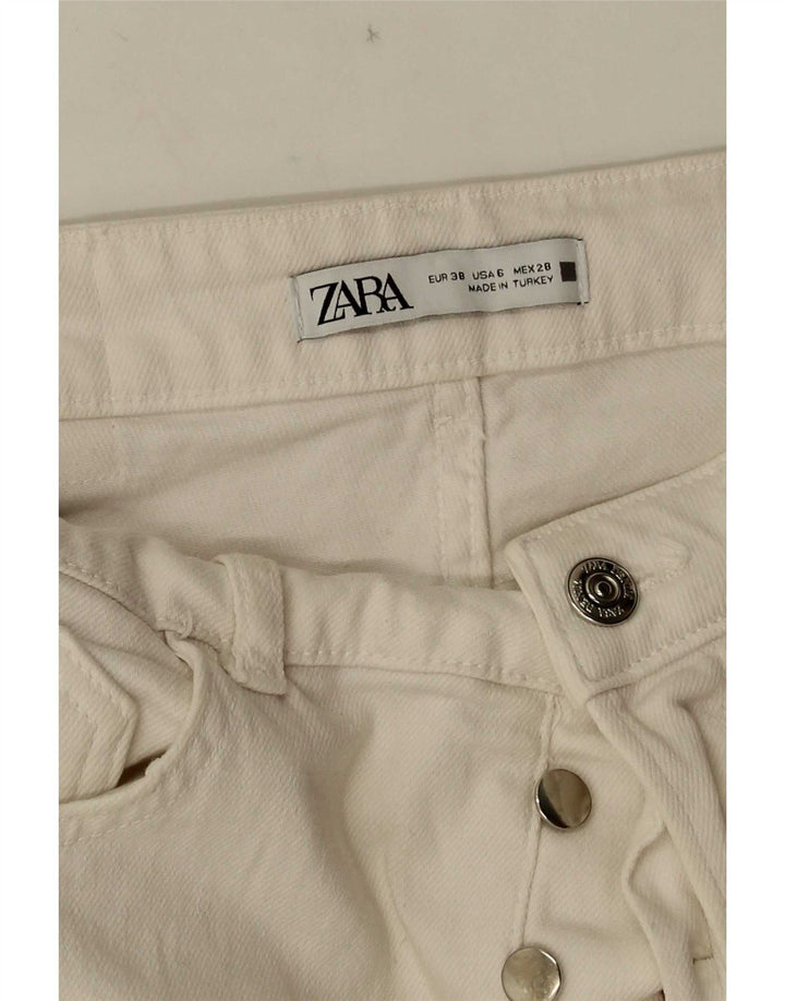 Zara Damen Straight Jeans EU 38 Small W28 L26 Weiß