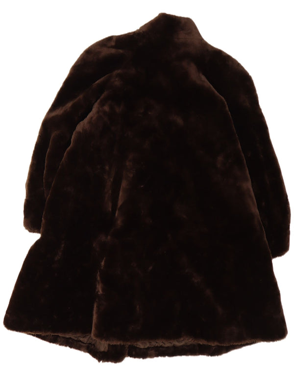 Couture Helene Damen Übergroßer Kunstpelzmantel UK 16 Large Braun