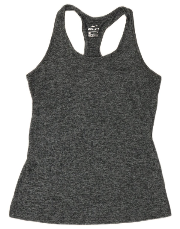 Nike Damen Dri Fit Weste Top UK 8 Small Grau geflecktes Polyester