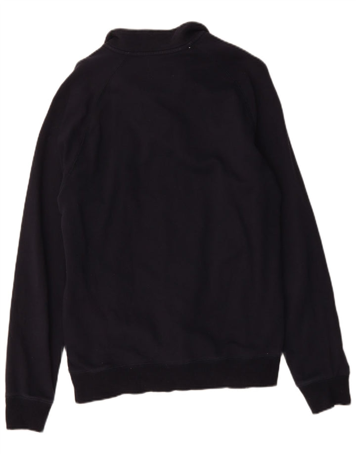 Farah Herren-Sweatshirt mit Reißverschluss am Hals, groß, aus marineblauer Baumwolle