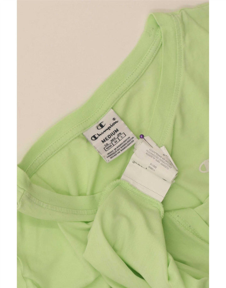 Champion Damen T-Shirt Top UK 12 Mittelgrüne Baumwolle