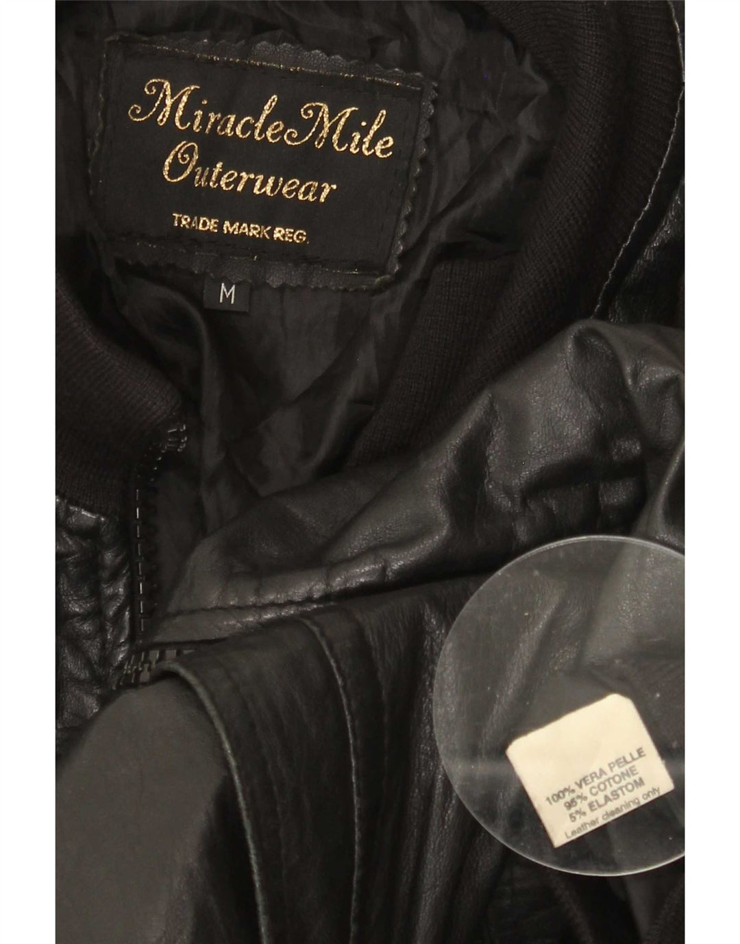 Vintage Damen Lederjacke UK 14 Medium Schwarz