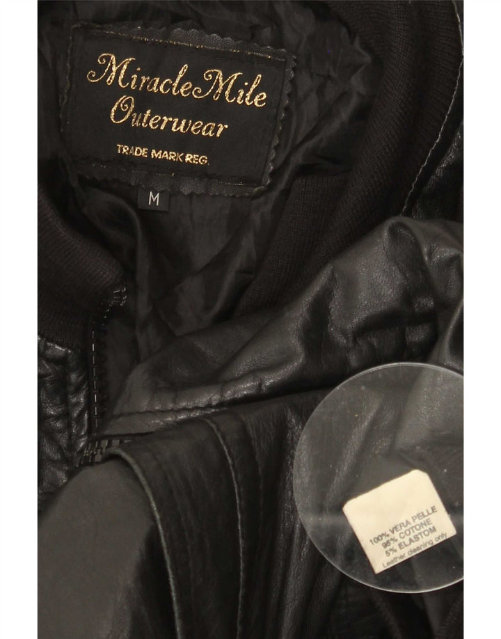 Vintage Damen Lederjacke UK 14 Medium Schwarz