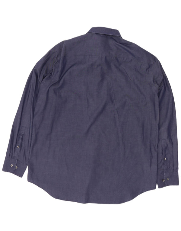 Calvin Klein Herren-Hemd mit normaler Passform, Größe 16 1/2 Large, Marineblau