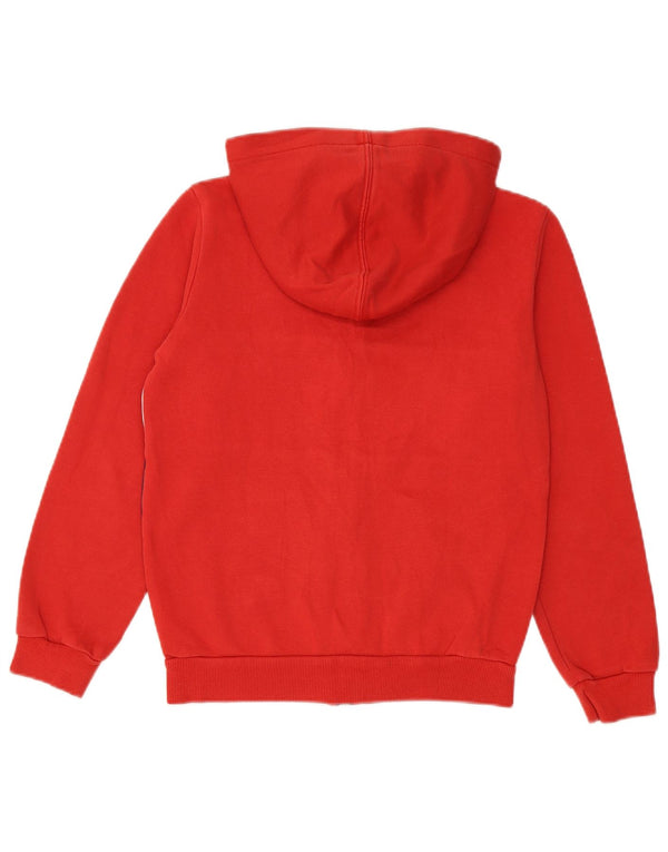 Puma Jungen-Kapuzenpullover mit Reißverschluss, 11–12 Jahre, rote Farbblock-Baumwolle