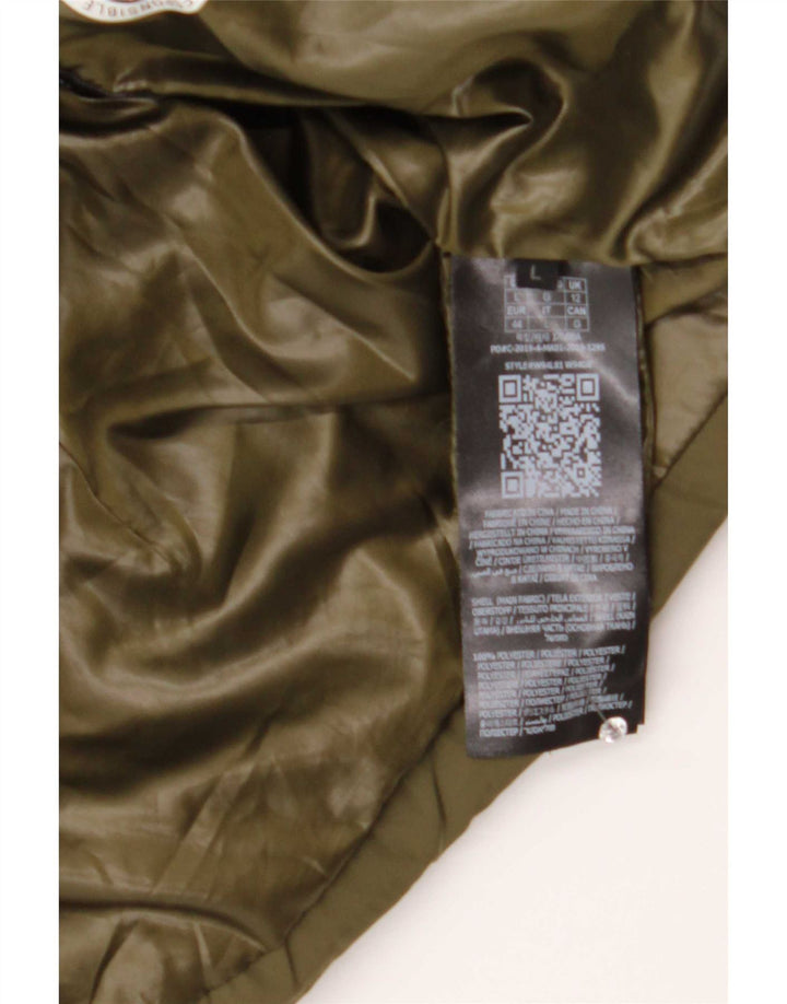 Guess Damen Graphic Wattierte Jacke UK 12 Medium Khaki Polyester