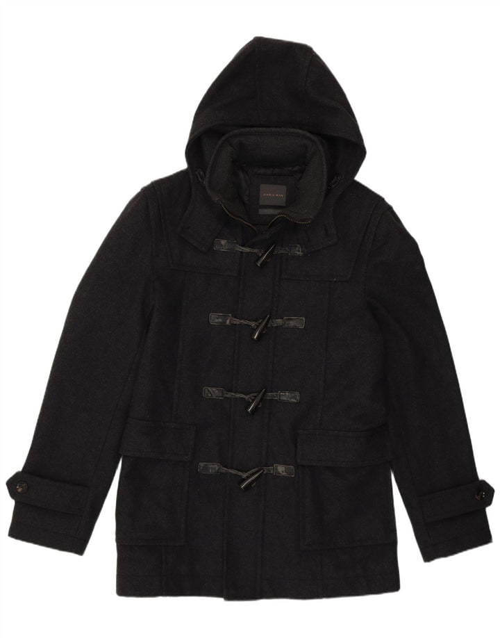 Zara Herren Kapuzen-Duffle-Jacke UK 38 Mittelgrau