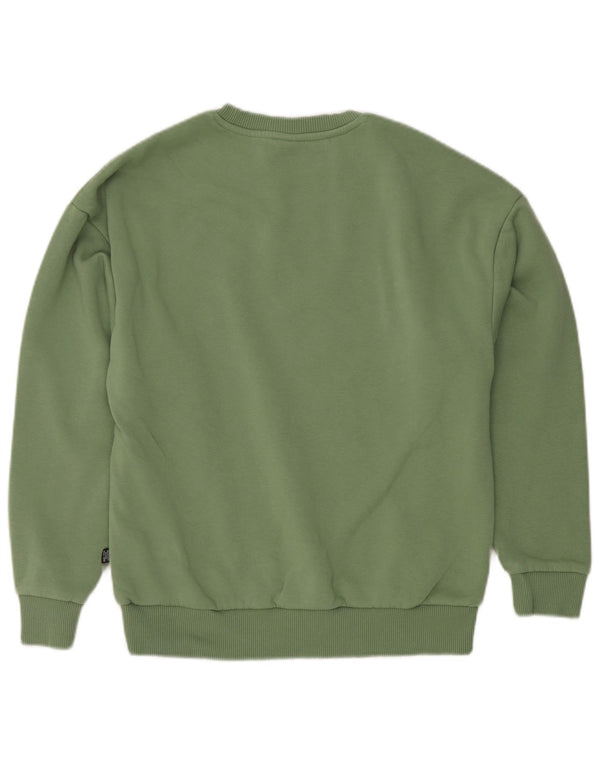 Puma Womens Graphic Sweatshirt Pullover UK 10 Small Grüne Baumwolle
