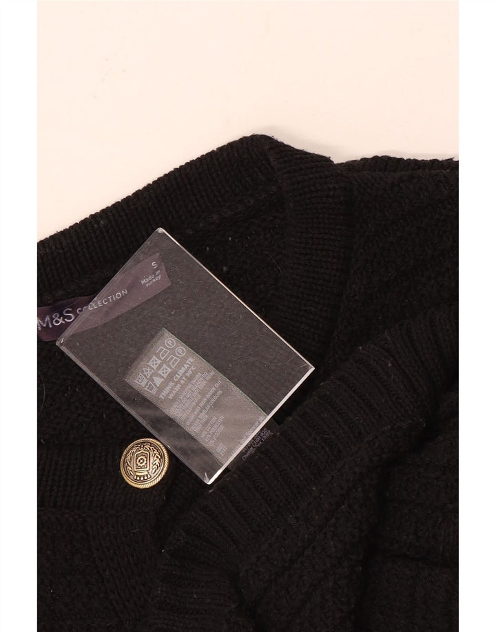 MARKS & SPENCER Damen Crop-Oversize-Cardigan-Pullover UK 10 Small Schwarz