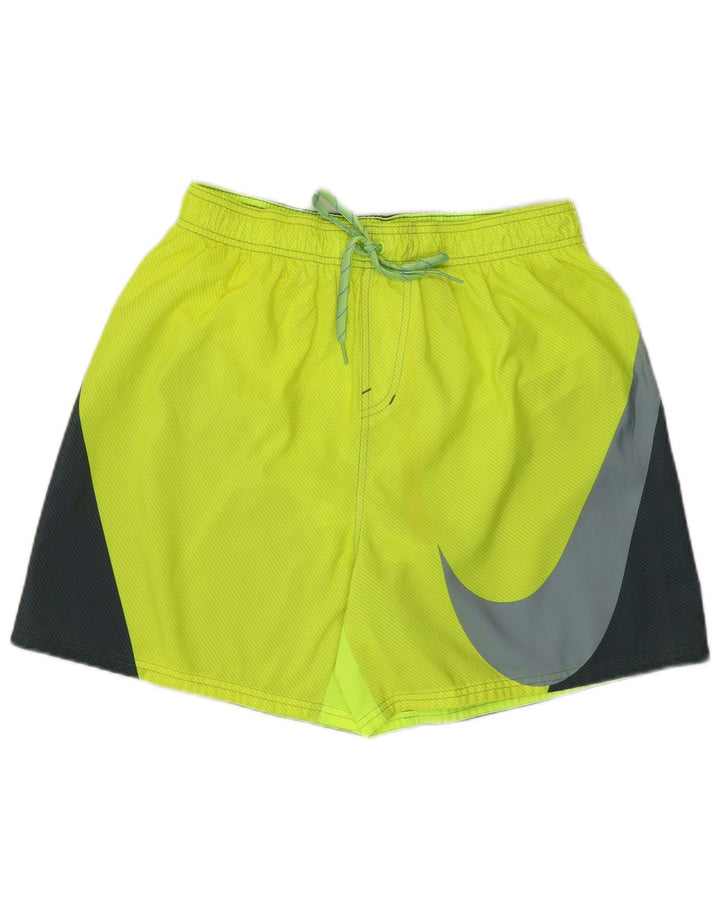 Nike Herren-Badeshorts mit Grafik, groß, grünes Farbblock-Polyester