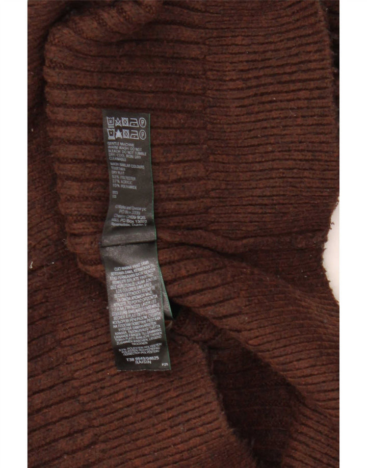 Marks & Spencer Damen Crop Cardigan Pullover UK 10 Small Braun Polyester